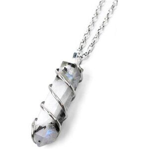 Rainbow Moonstone Healing Crystal Necklace - Lunar Pendant Balance, Inner Light